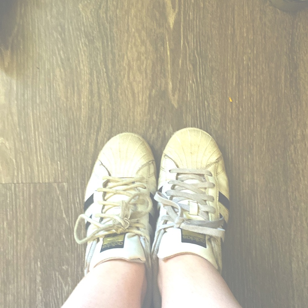 Worn Adidas, super star, All-Star shoes, women’s men’s shoes